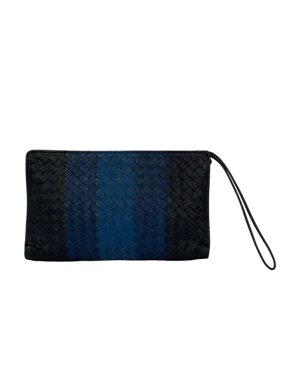 Bottega Veneta Clutch Intrecciato Dark Navy Leather - Picture 3 of 9